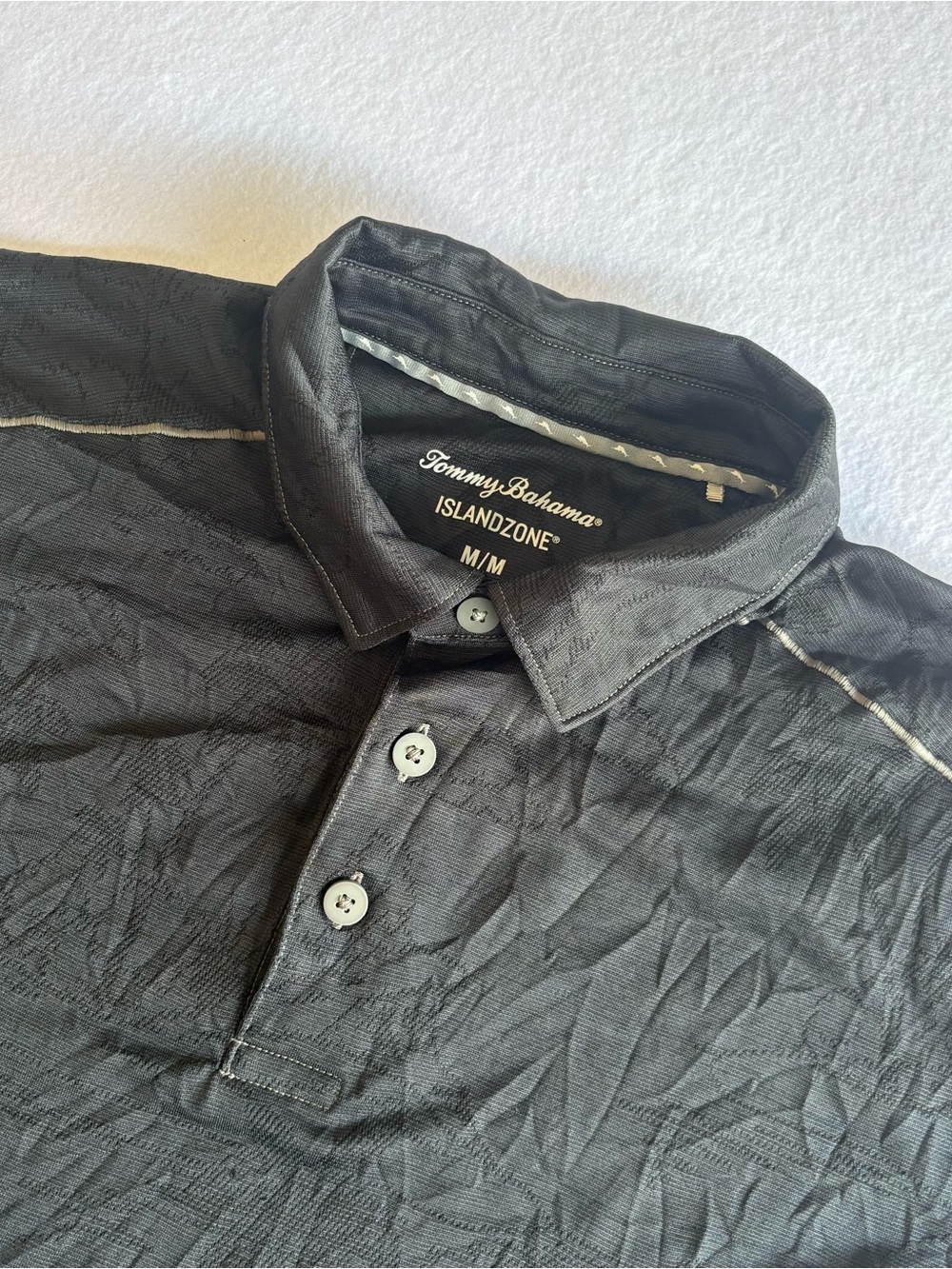 Tommy Bahama Men's Palm Tree Coast IslandZone Polo - Black - Size Medium